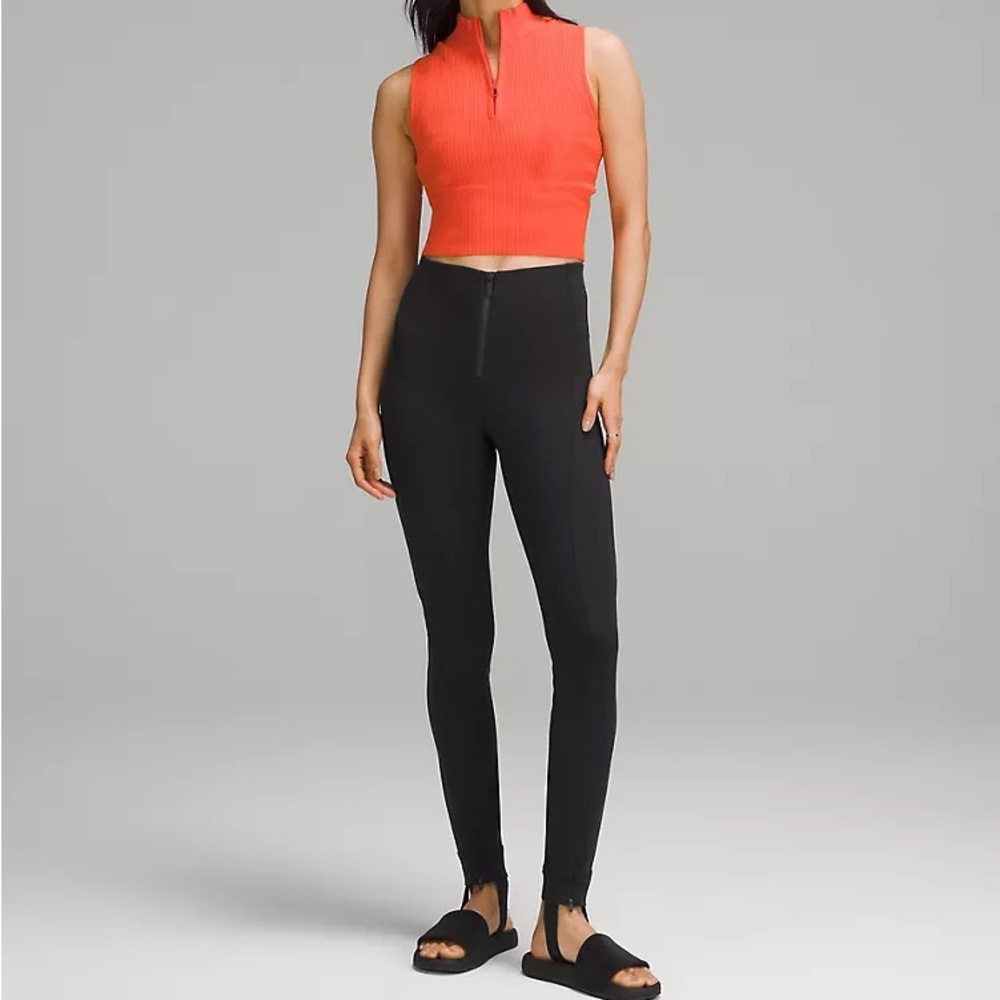 NWOT Lululemon Pull-On Zip-Front High-Rise Stirrup Pant Legging Full Length Sz L